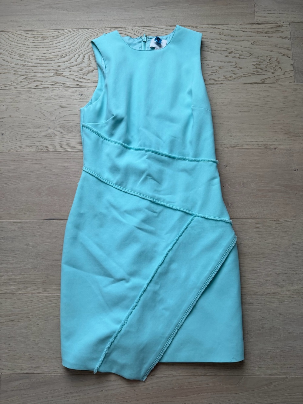 Cinq à Sept Sleeveless Aqua Fringed Dress